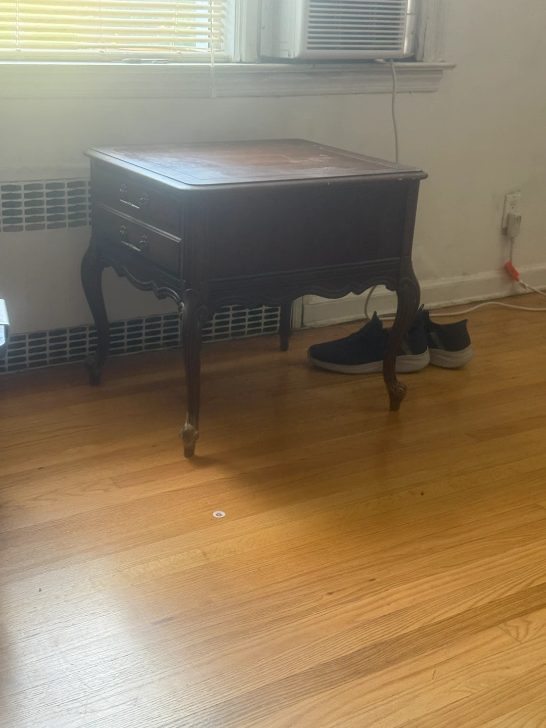 Vintage Wooden End Table with Drawers