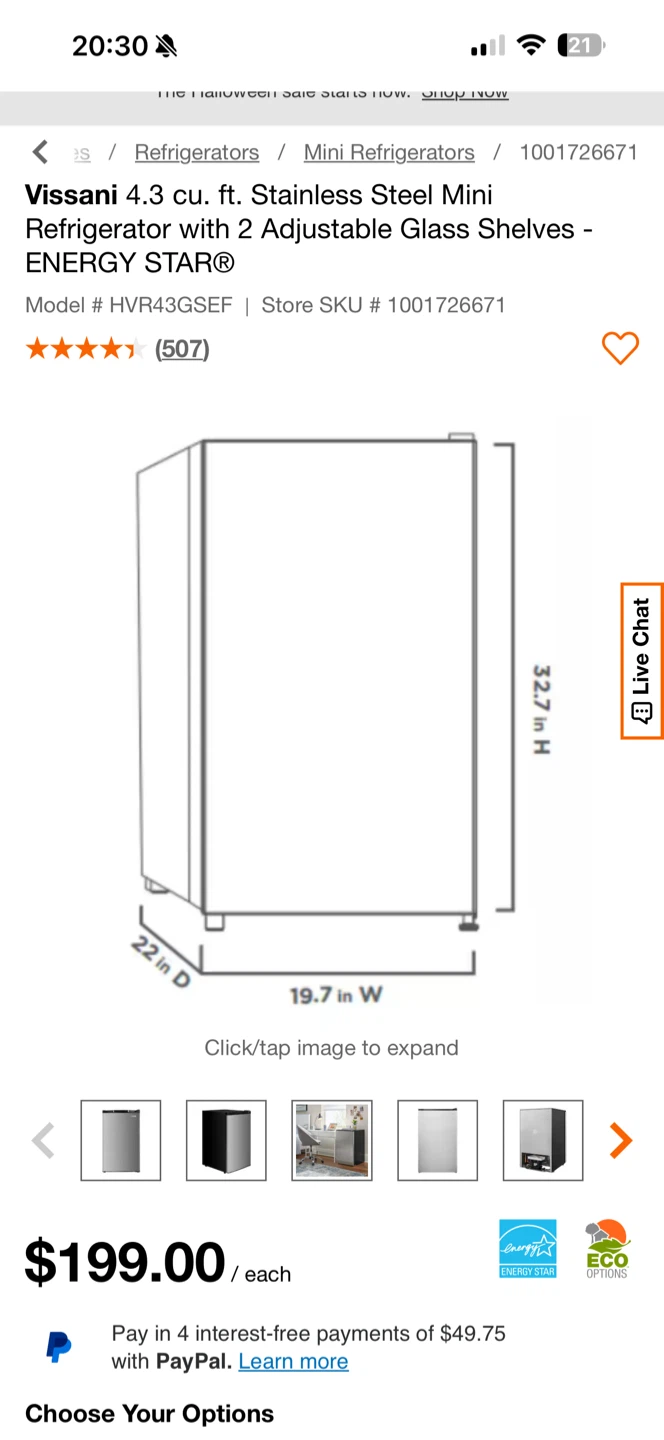Vissani Stainless Steel Mini Refrigerator - photo 5