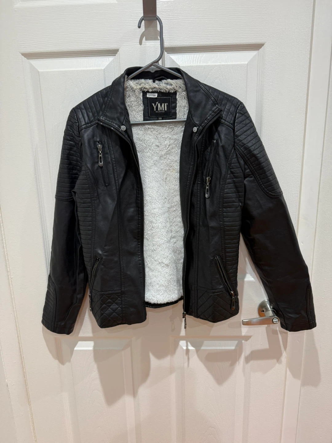Black faux leather jacket