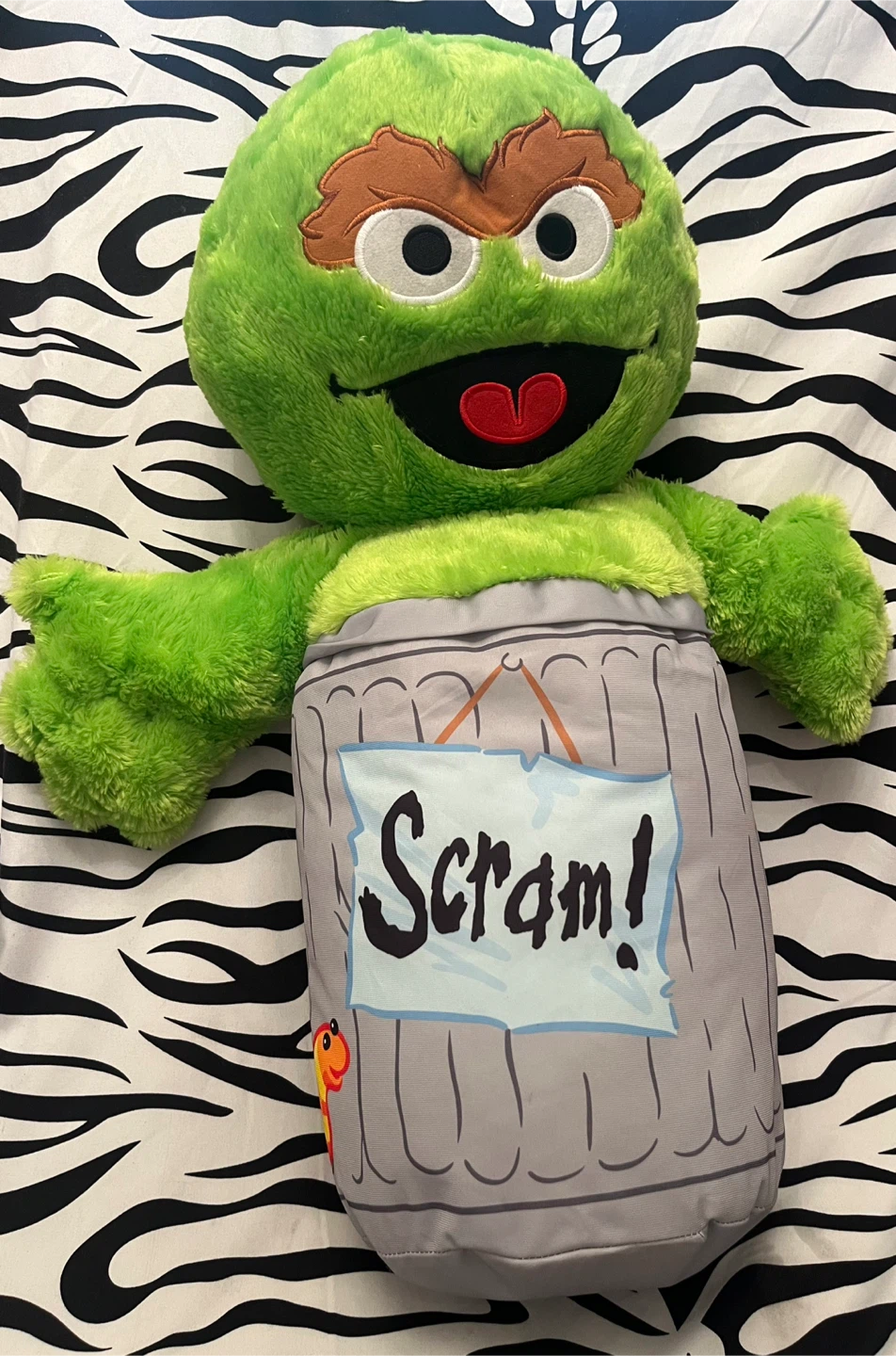 💚 22 in Sesame Street Oscar the Grouch trash can plush toy 💚