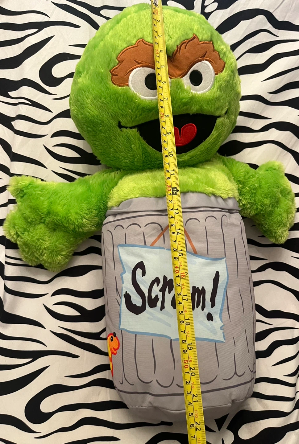 💚 22 in Sesame Street Oscar the Grouch trash can plush toy 💚 - photo 3