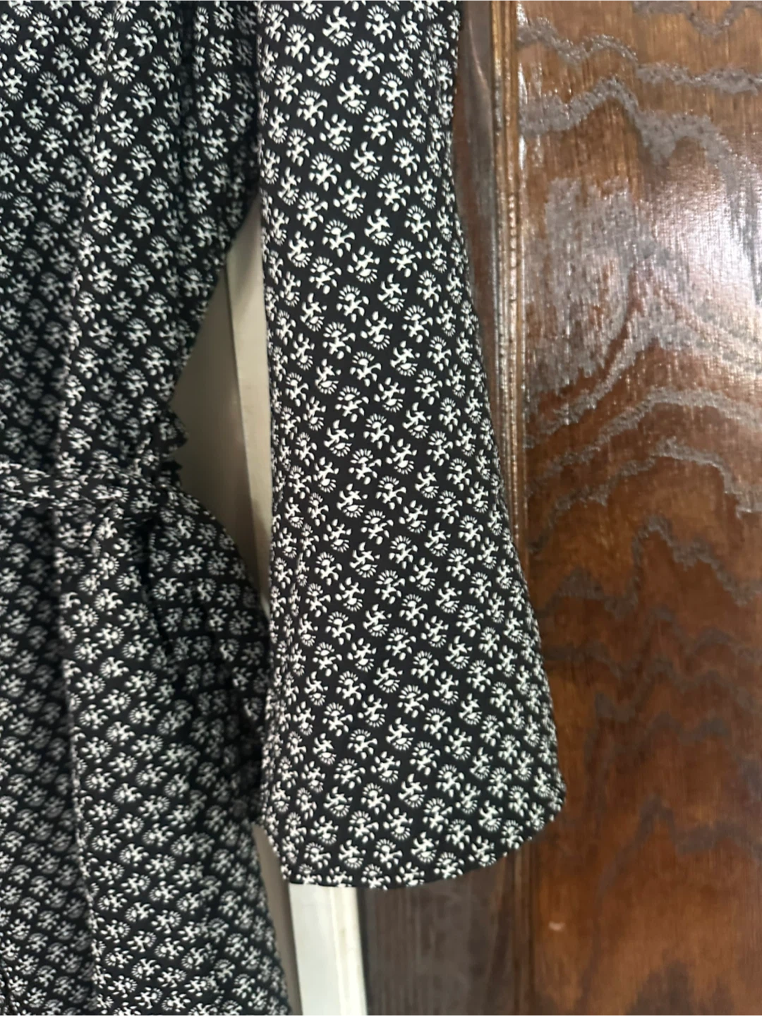 NY Collection Black Printed Midi Shirt Dress with White Border - photo 5