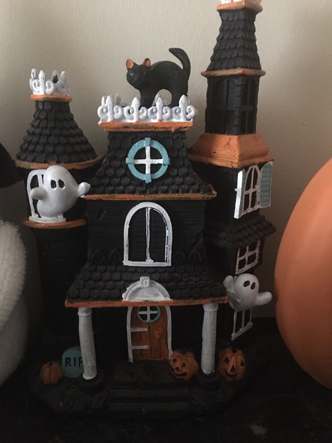 Halloween Black Cat Pumpkin Candy Jar