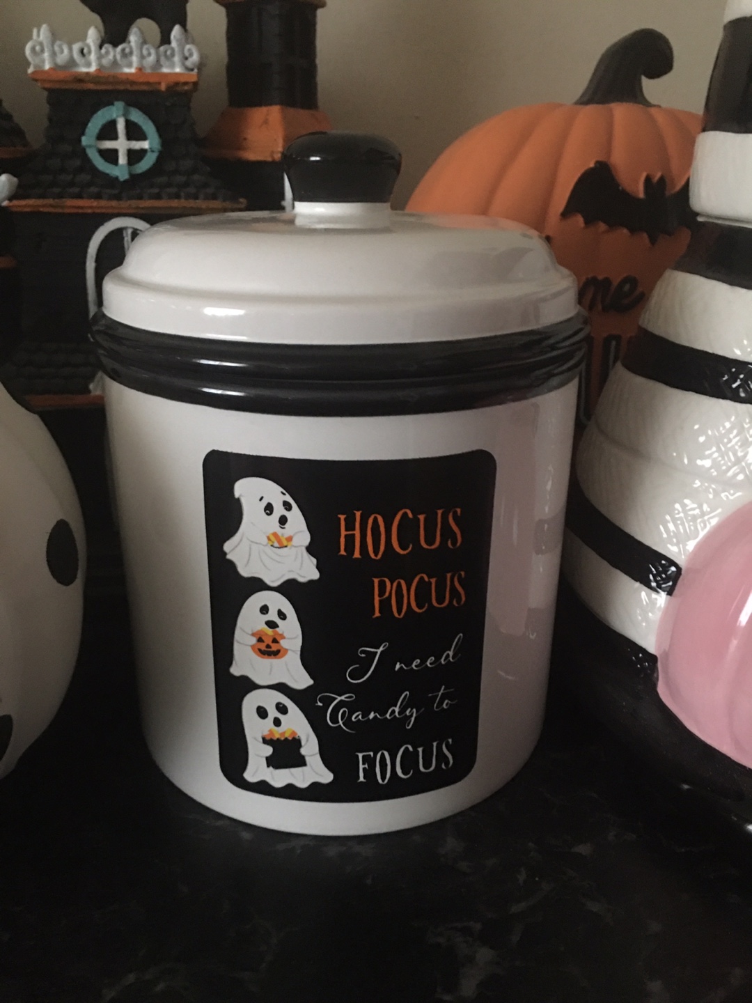 Halloween Black Cat Pumpkin Candy Jar - photo 2