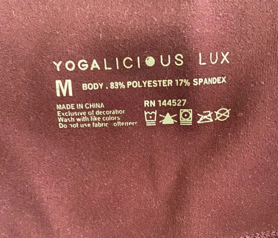 Yogalicious Lux Women's Burgundy High Waist Bike Shorts Size M - photo 3