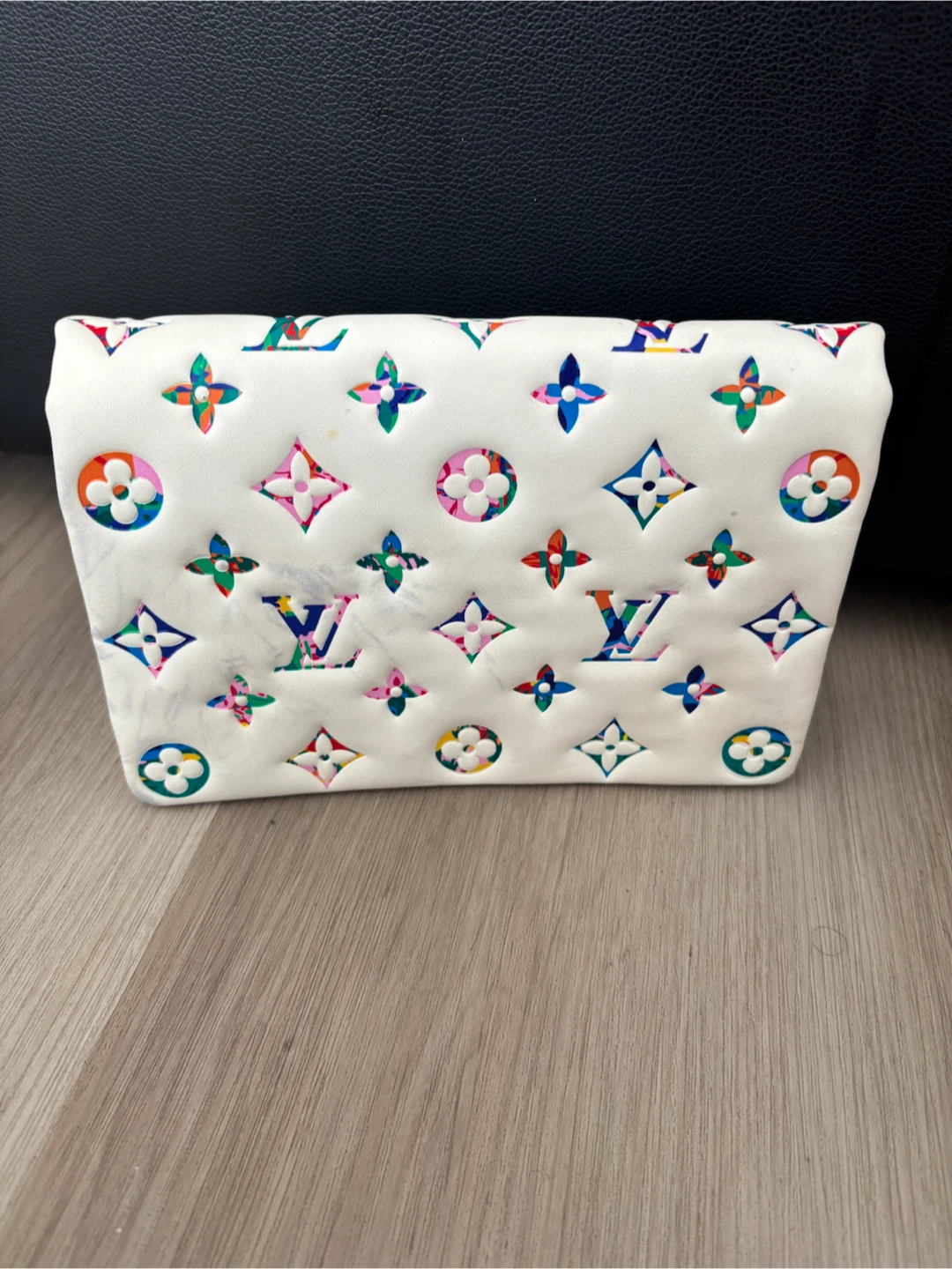 Louis Vuitton White Monogram Clutch/Cosmetic Bag
