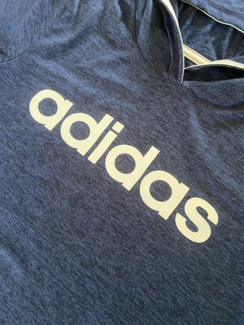 LIKE NEW: Boys Blue Adidas Light Athletic Hoodie 10-12 yrs - photo 2