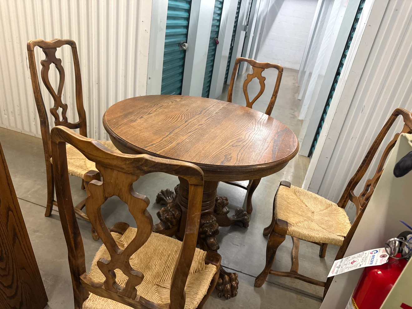 Vintage Oak Dining Table and Chairs Set with extension - photo 3