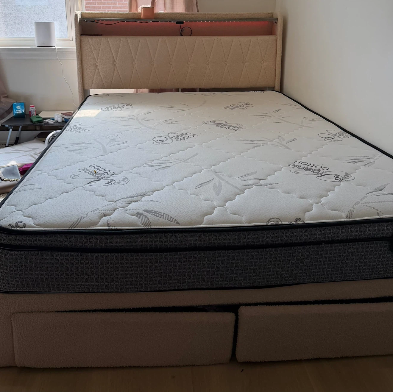 Restopedic organic cotton mattress and storage bed frame - photo 2