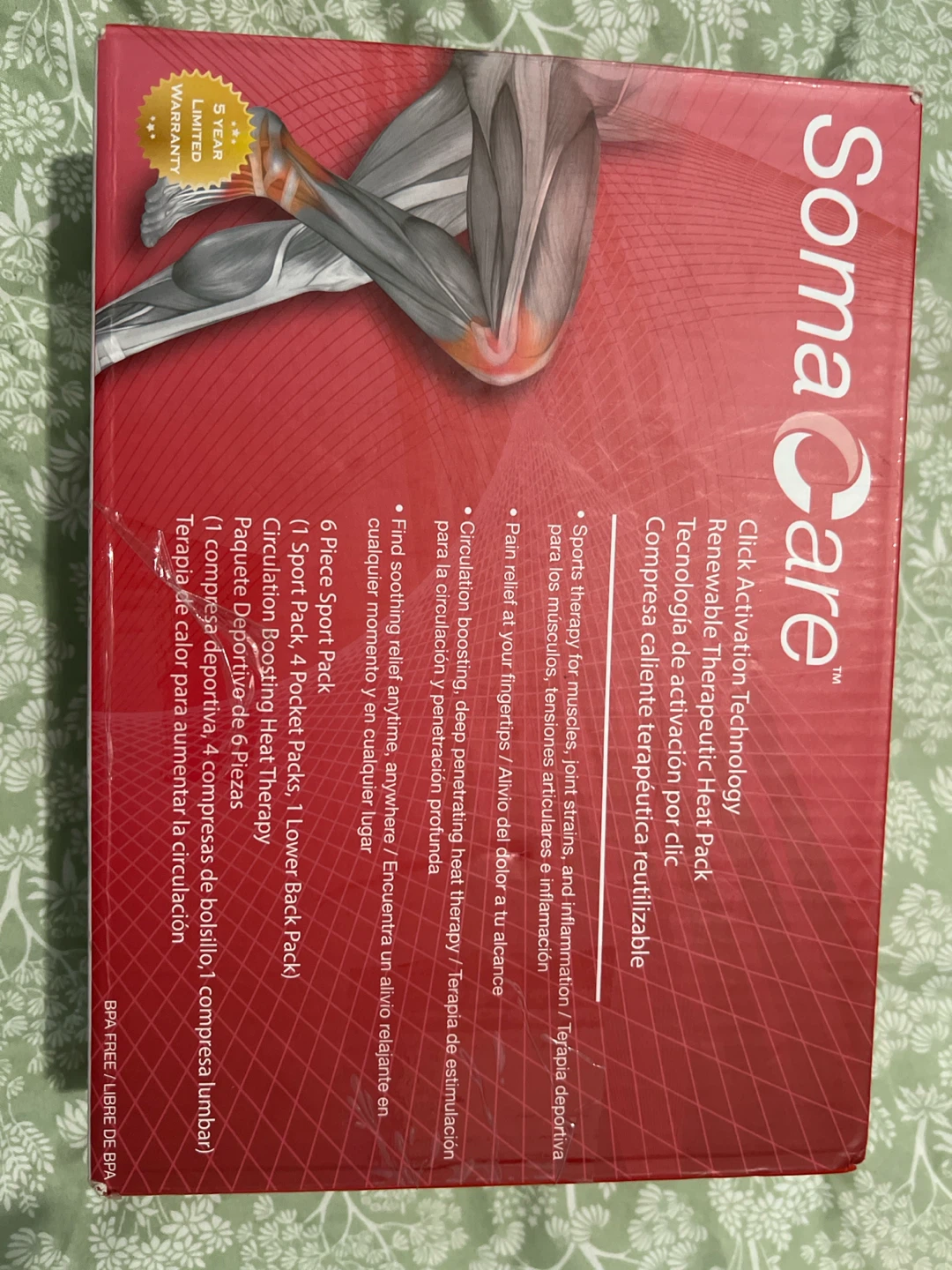 Soma Care Click Activation Technology Therapeutic Heat Pack
