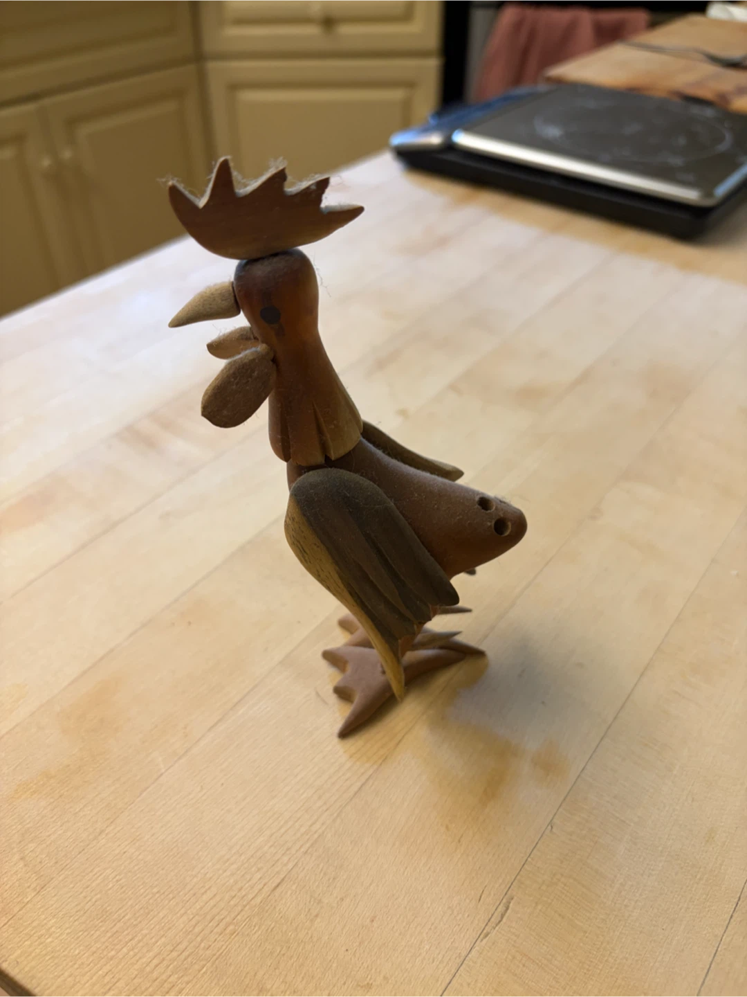 Wooden Rooster Figurine Costa Rican