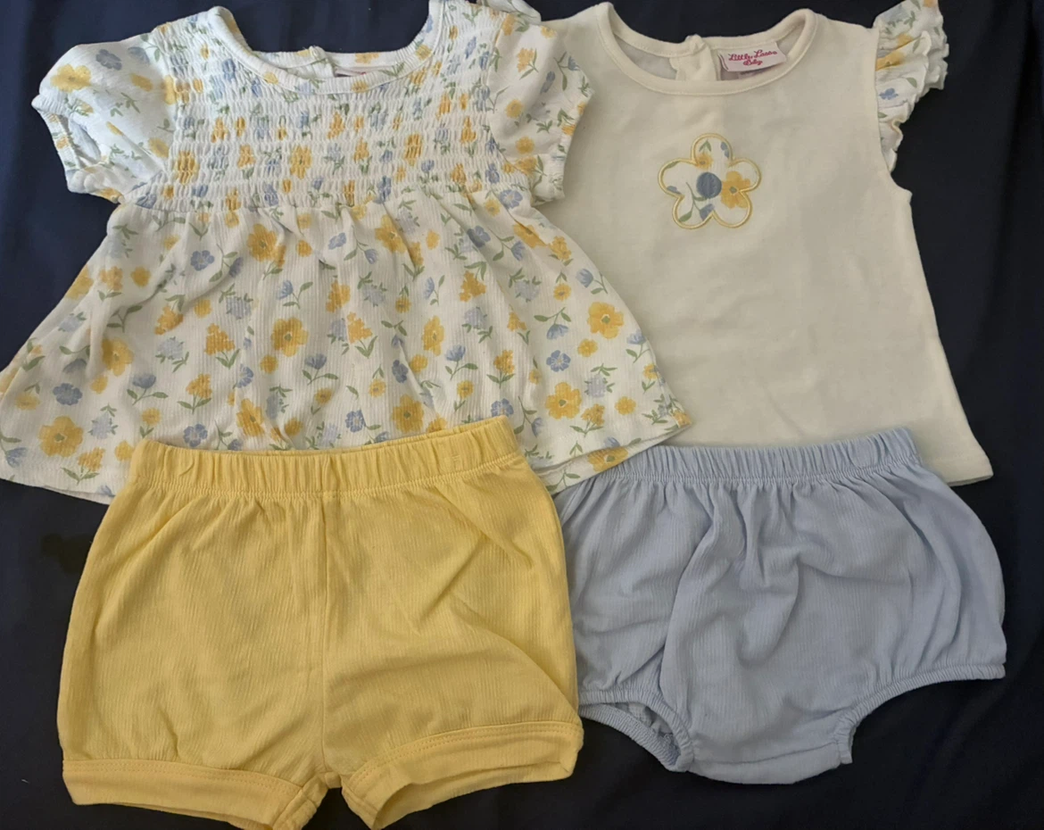 Little Hands Baby Girl Floral Top and Shorts Set
