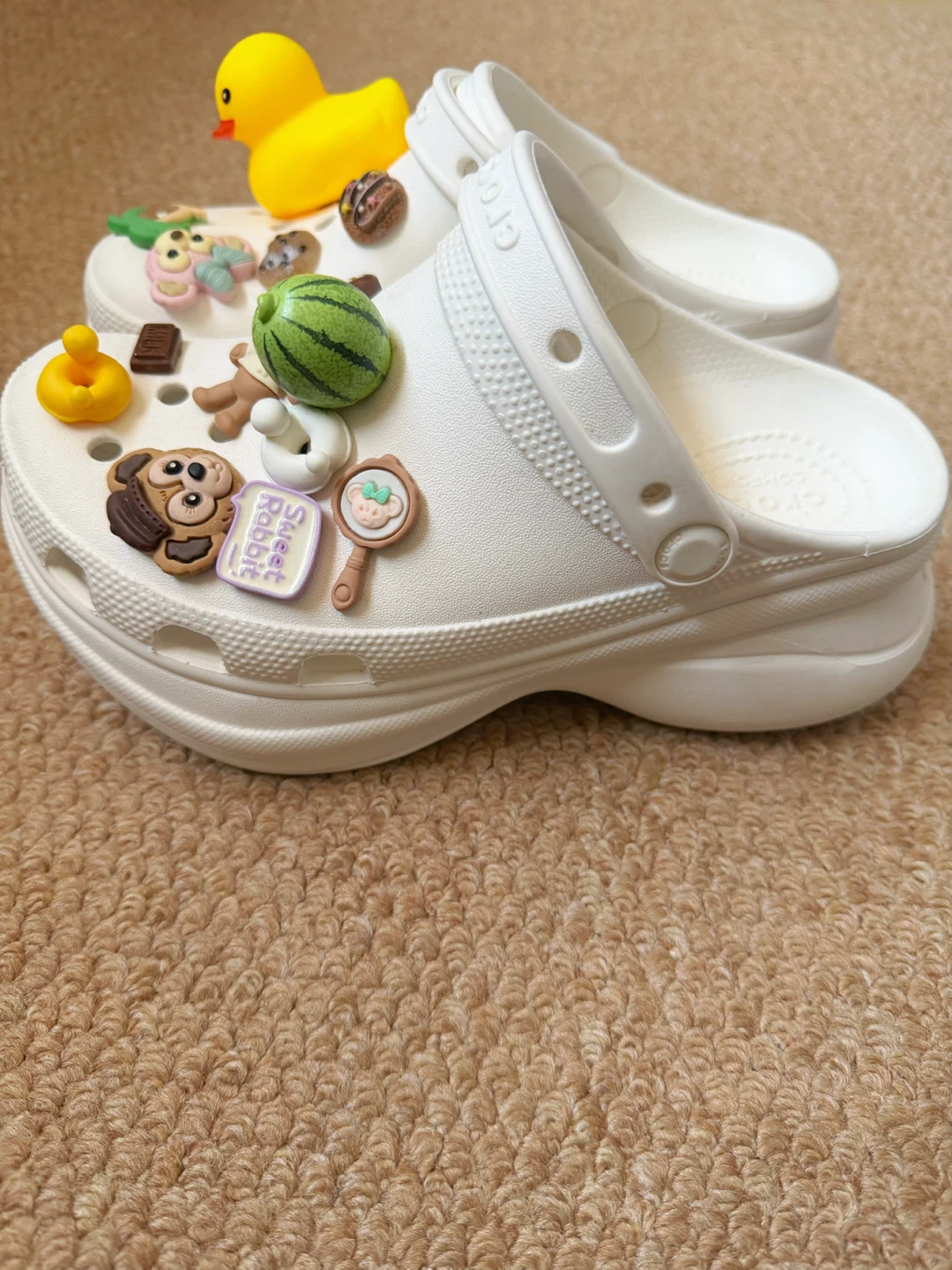 White Crocs Bae Clog with Charms
