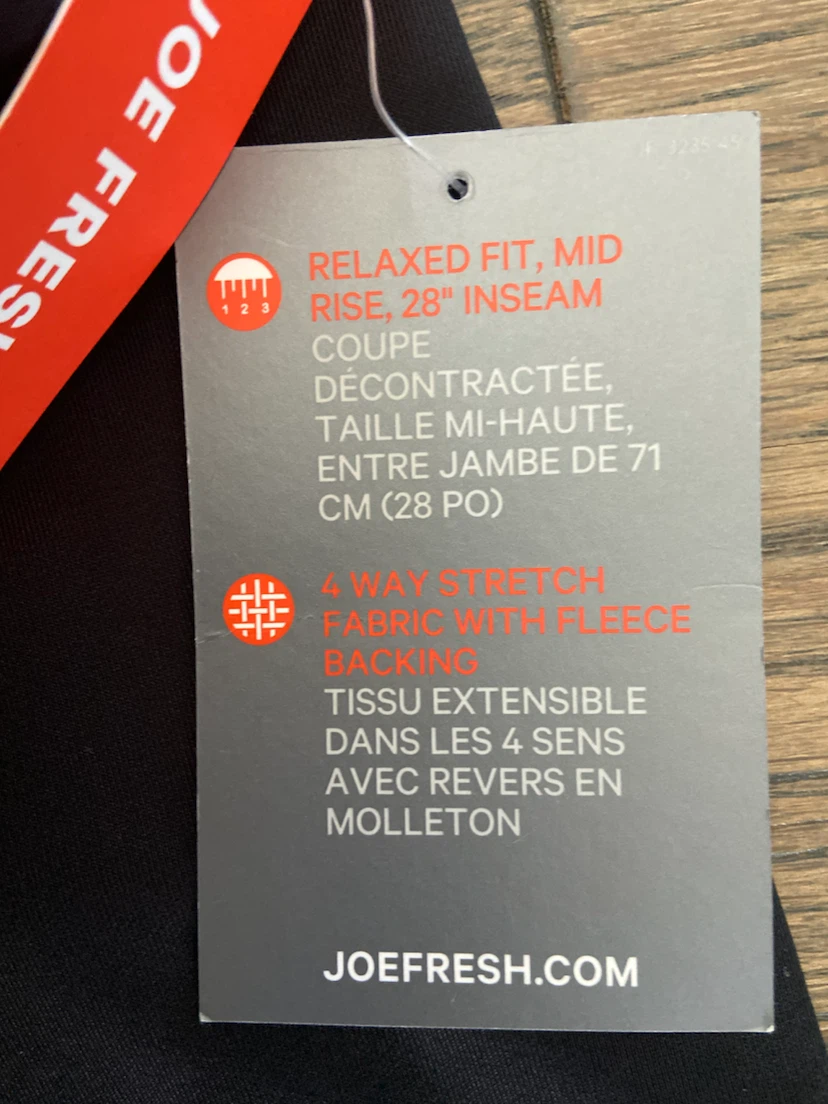 NEW: Joe Fresh Active Fleece-Lined Leggings XS - photo 4
