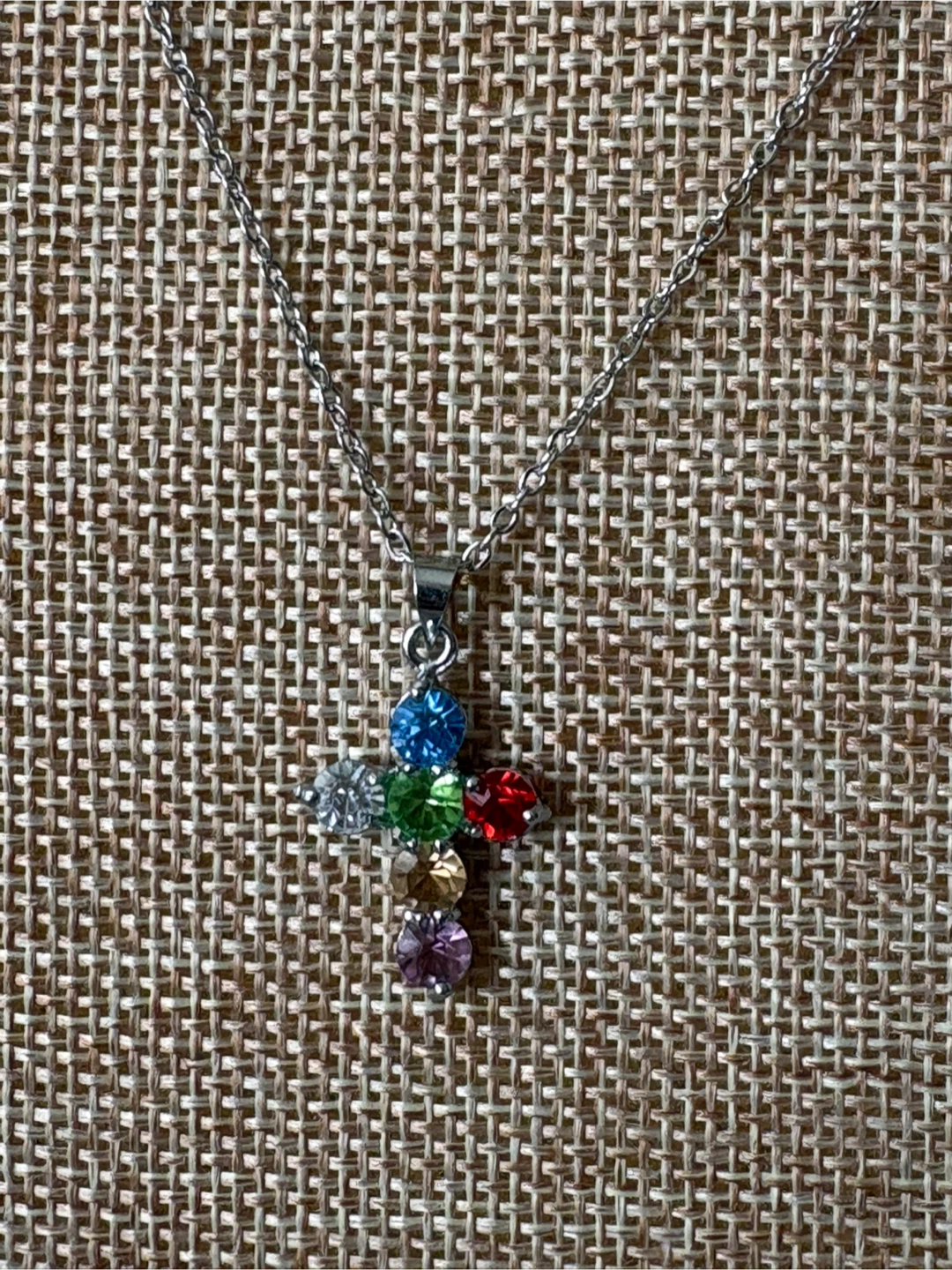 Multicolor Rhinestones /crystals Cross Necklace - photo 2
