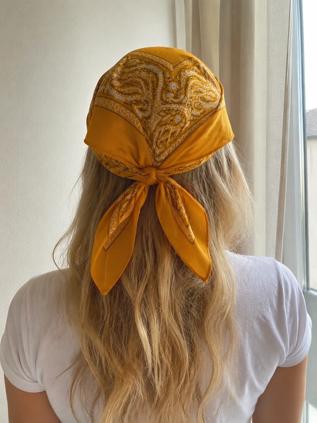 Yellow Paisley Bandana - 100% Cotton
