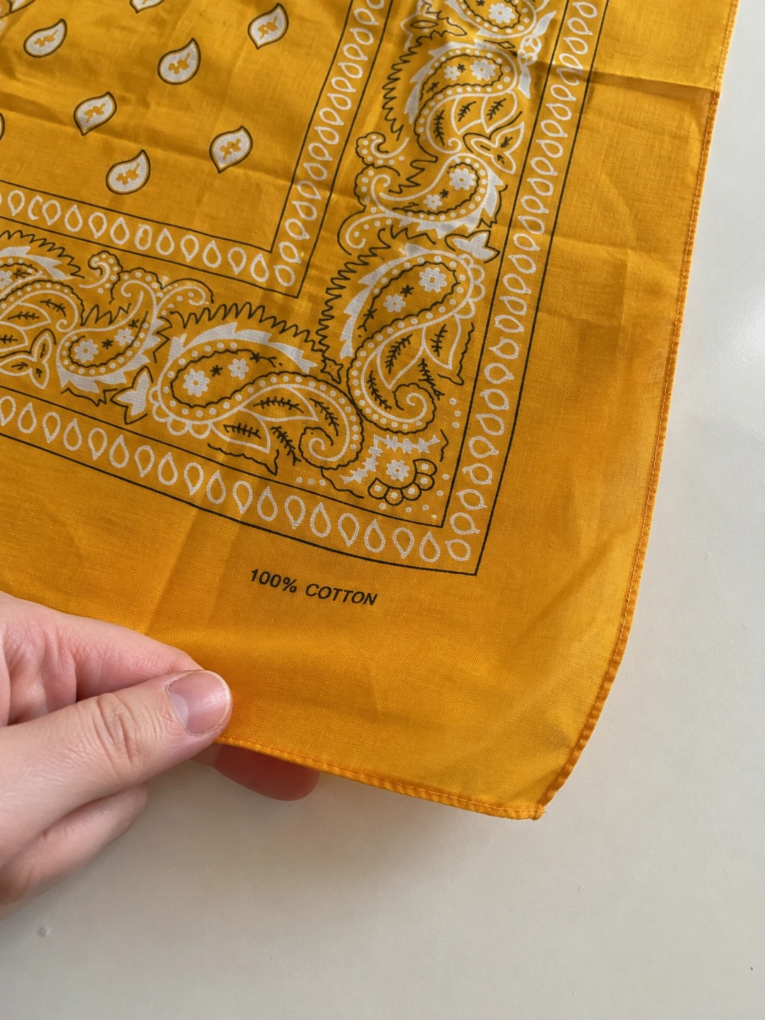Yellow Paisley Bandana - 100% Cotton - photo 4