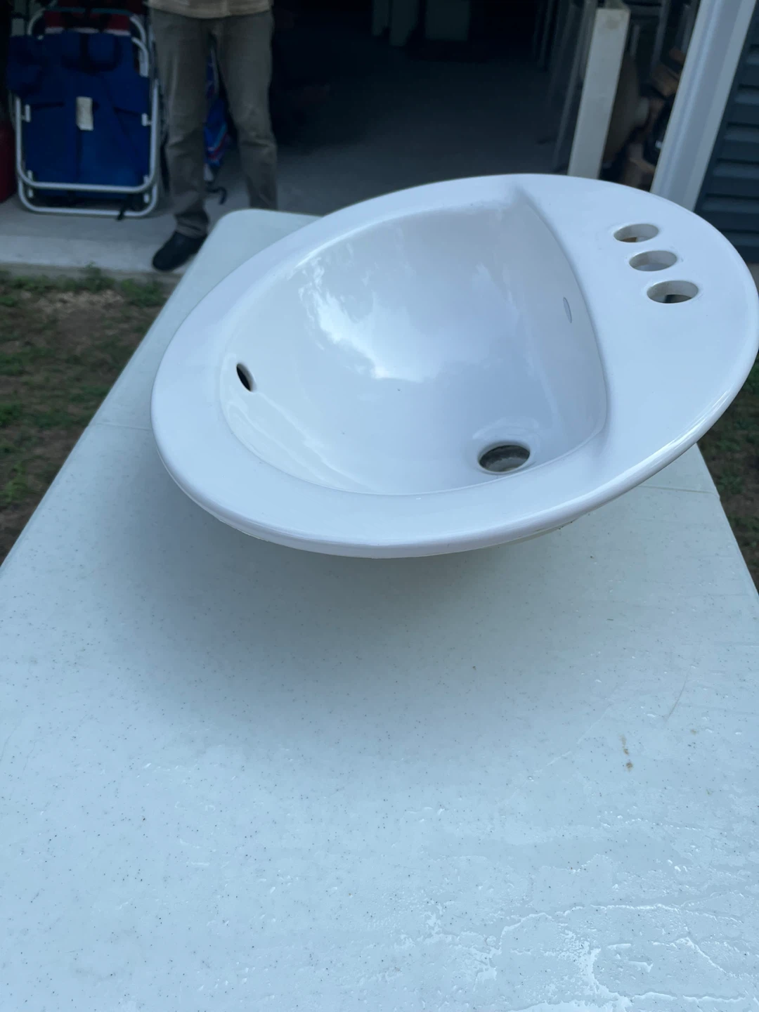 White Oval Vessel Bathroom Sink