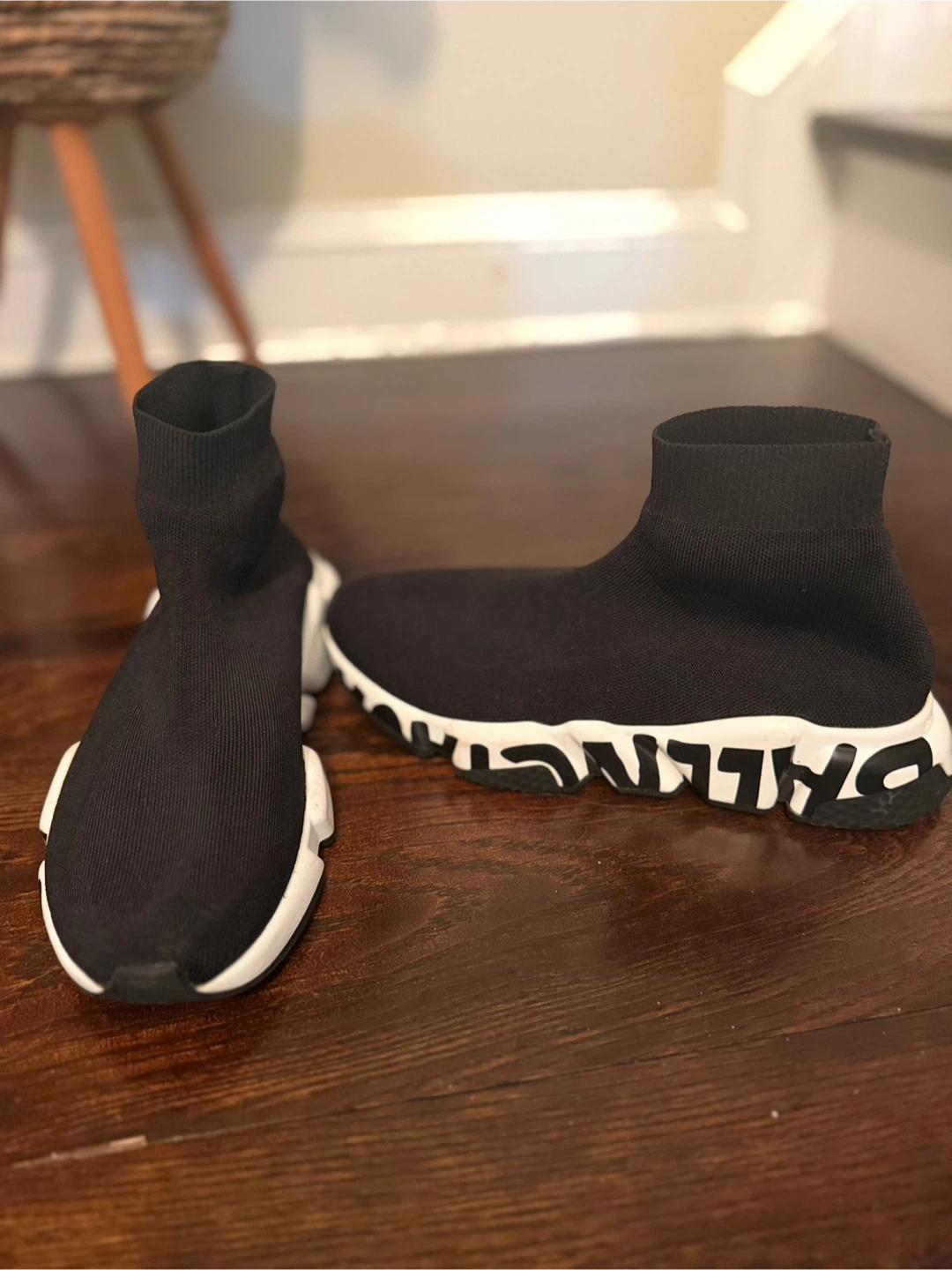 Balenciaga Speed Midsole Graffiti Sneaker Black White