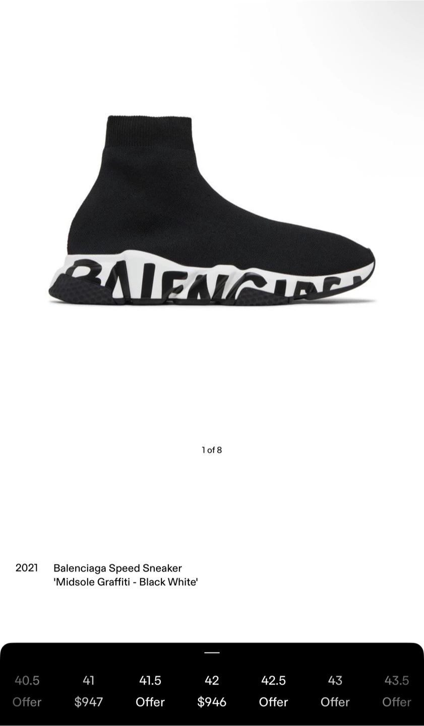 Balenciaga Speed Midsole Graffiti Sneaker Black White - photo 4