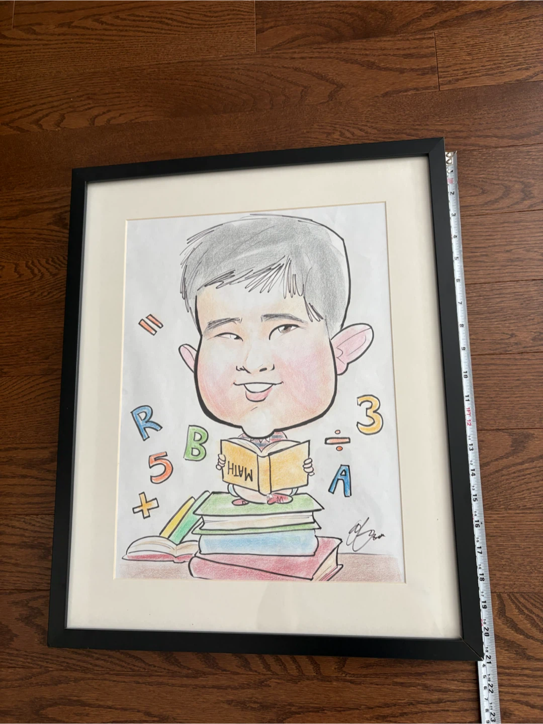 Glass Black Frame 16.5” x 20.5” w/ Caricature Picture - photo 2