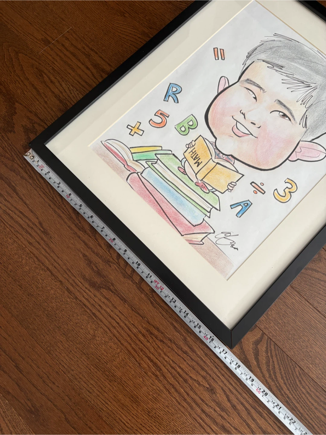 Glass Black Frame 16.5” x 20.5” w/ Caricature Picture - photo 3