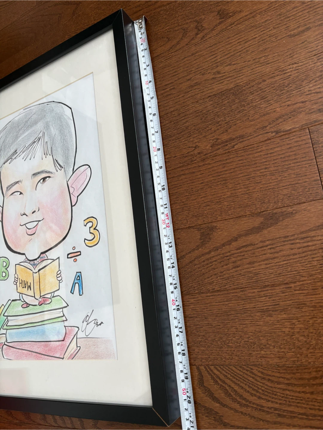 Glass Black Frame 16.5” x 20.5” w/ Caricature Picture - photo 4