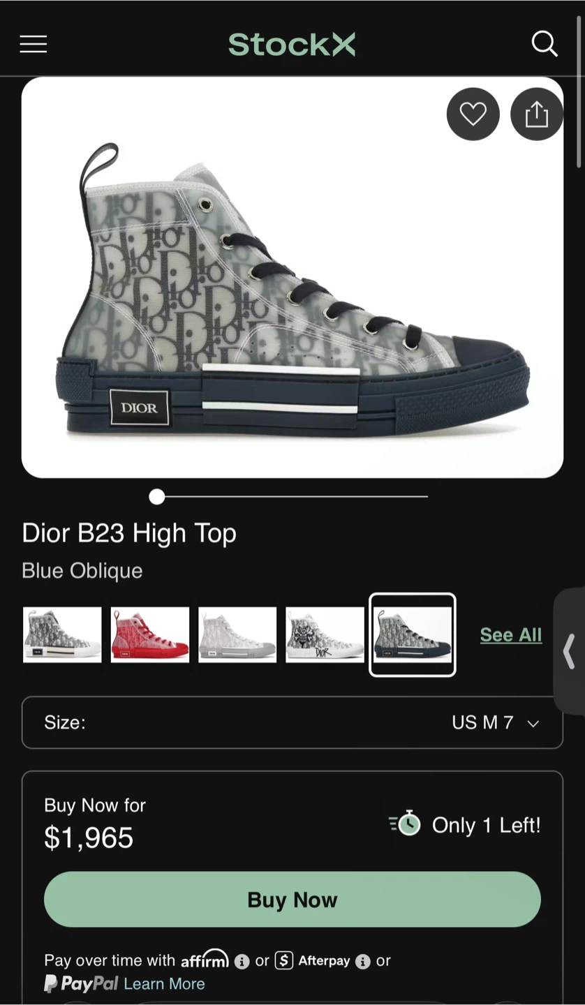 Dior B23s Size 39(8.5) Women’s - photo 4