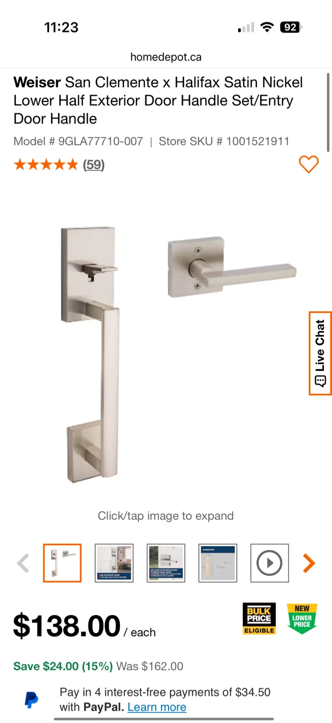 BNIB Weiser door handle set - photo 2