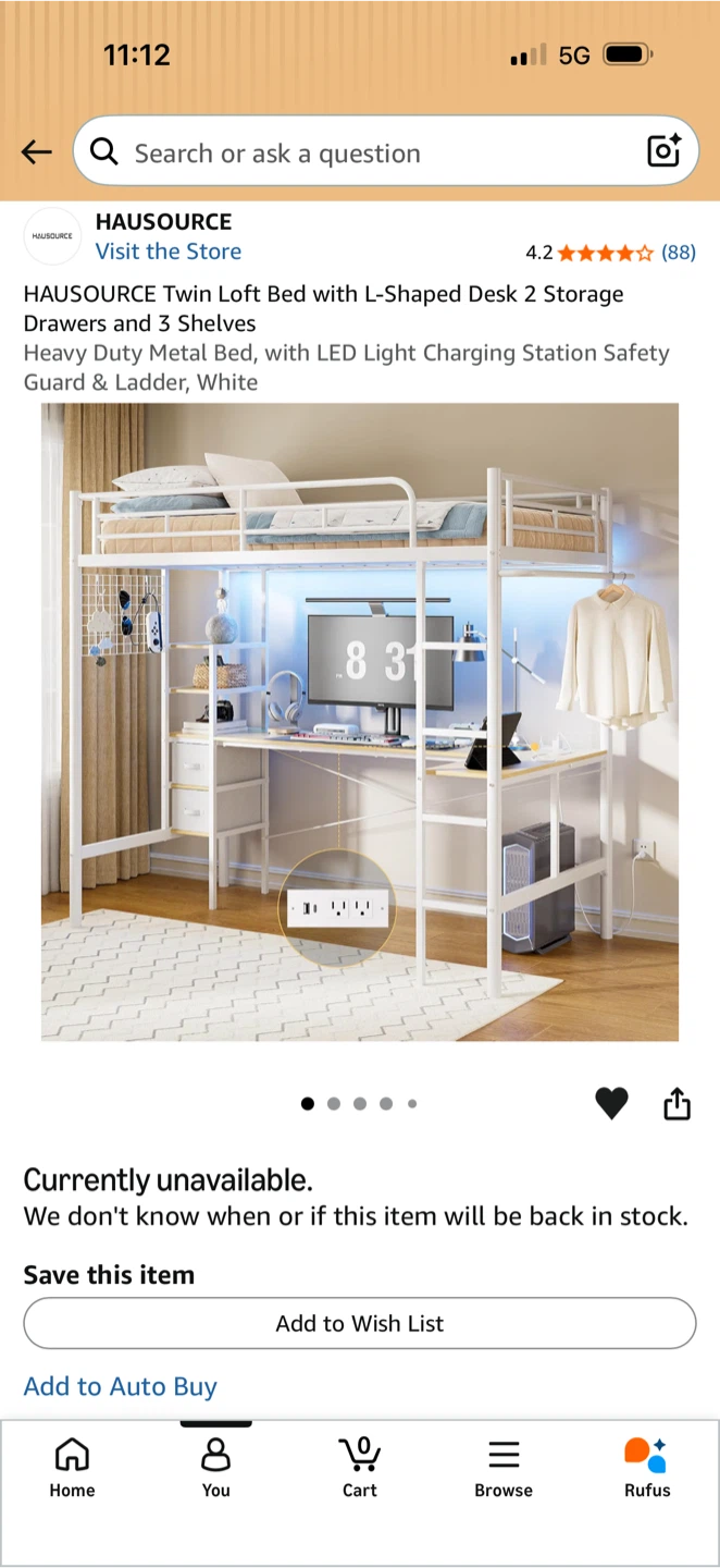 Twin loft bed