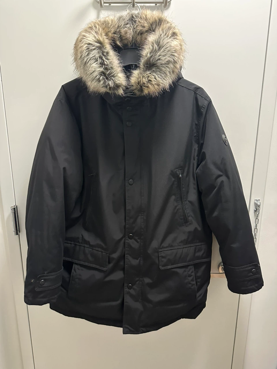 Michael Kors Black Parka with Fur Hood