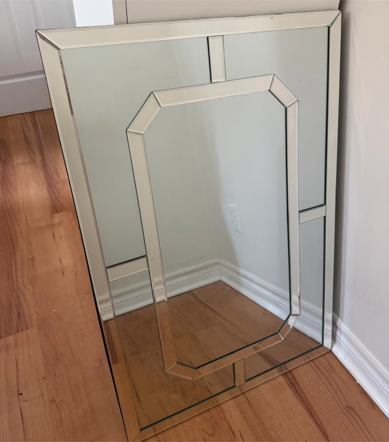 Beveled Mirror with Decorative Frame