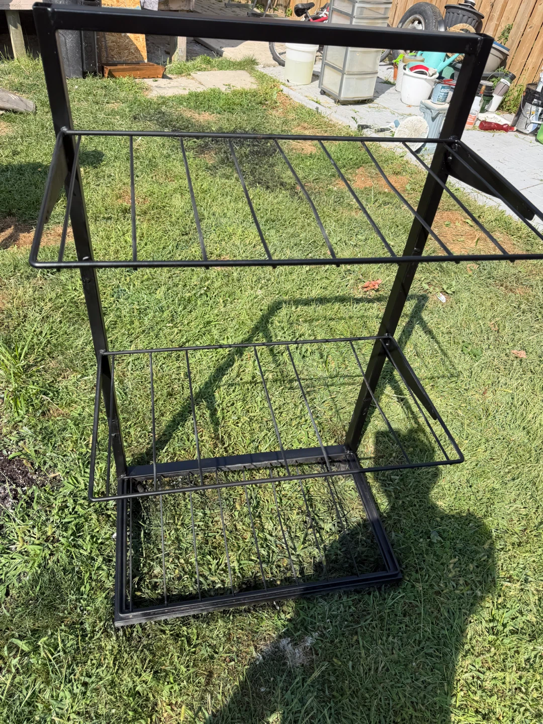 Black Metal 3-Tier Plant Stand