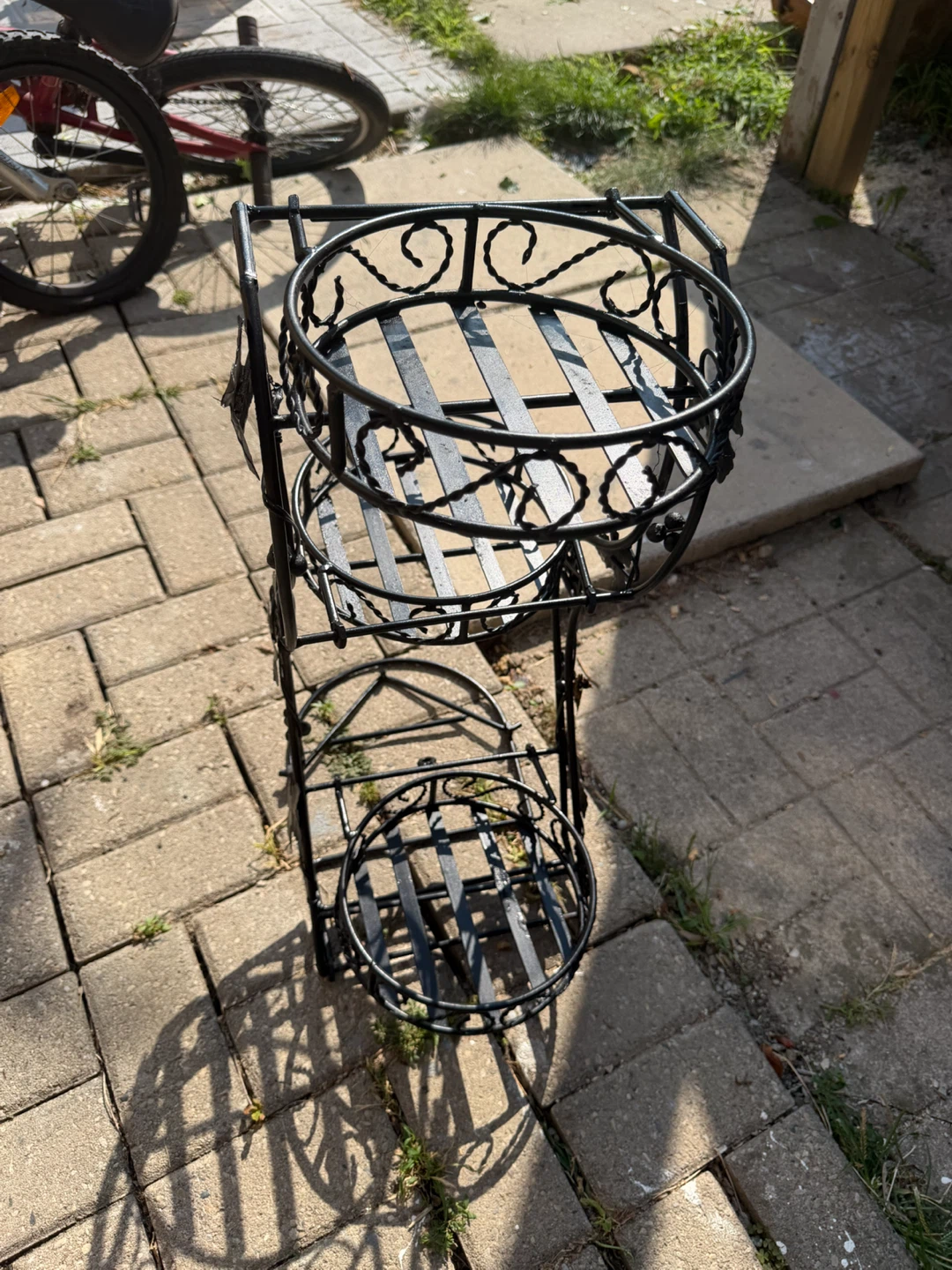 Black Metal 3-Tier Plant Stand - photo 4