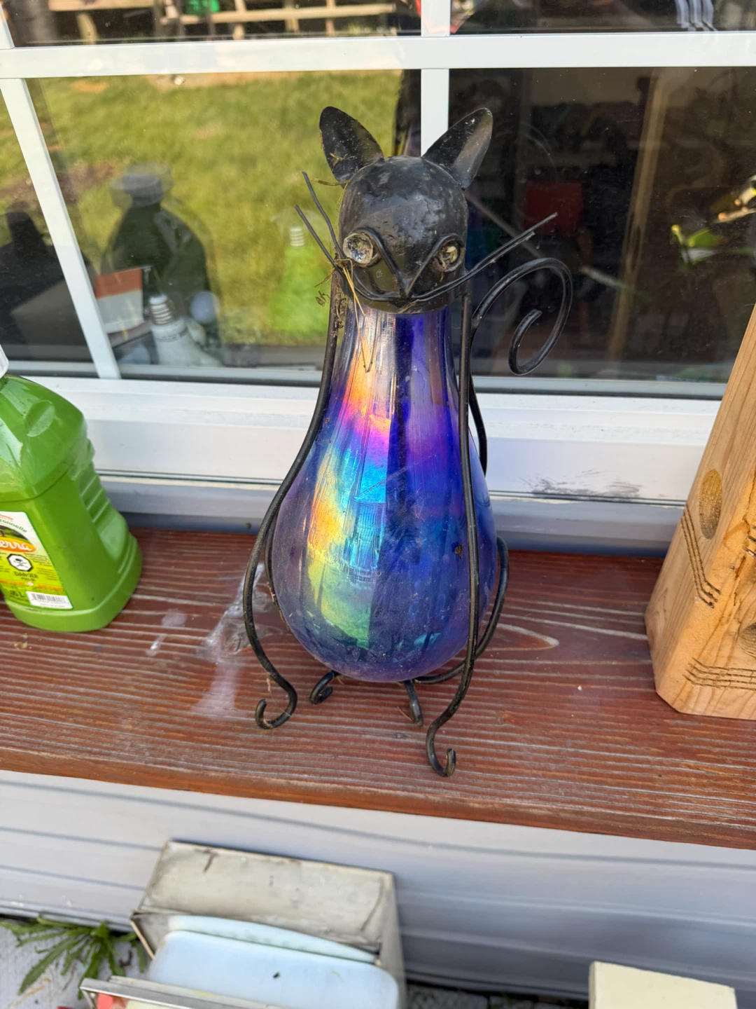 Iridescent Cat Shaped Glass Decoration - photo 2
