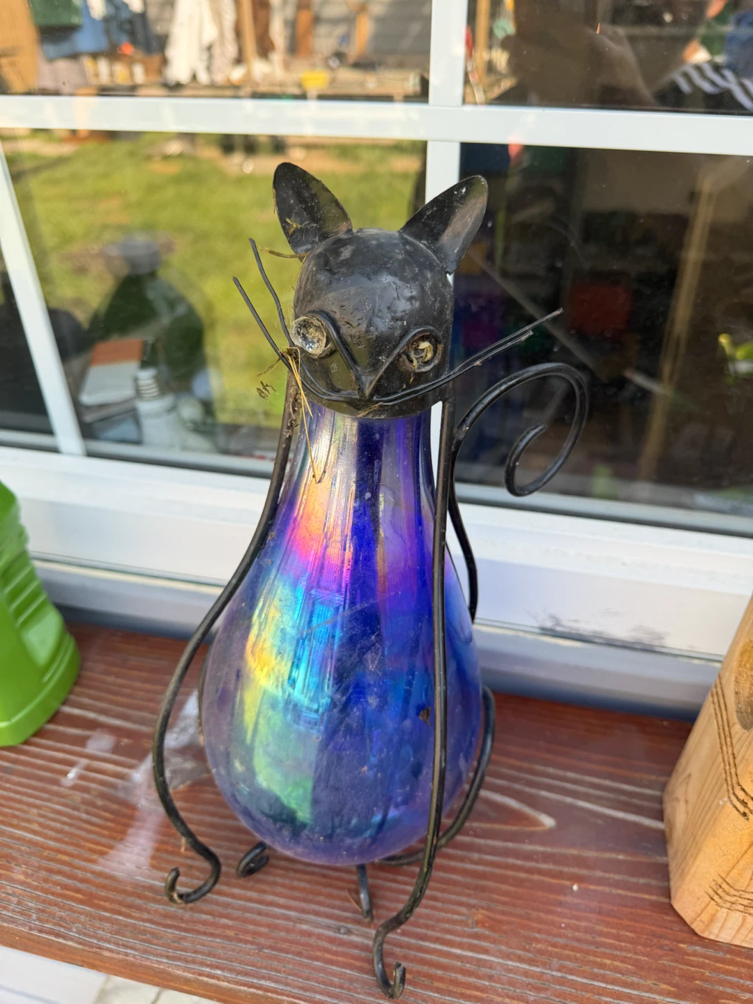 Iridescent Cat Shaped Glass Decoration - photo 3