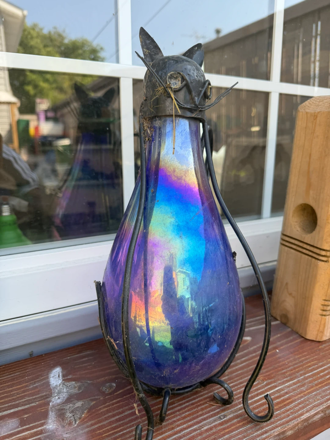 Iridescent Cat Shaped Glass Decoration - photo 4