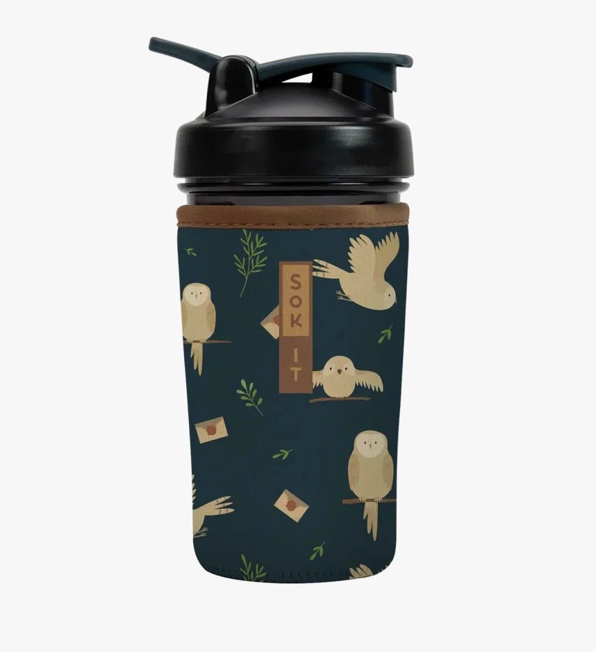 New SOK IT 24 oz Bottle Reusable Insulating Sleeve Owl Design