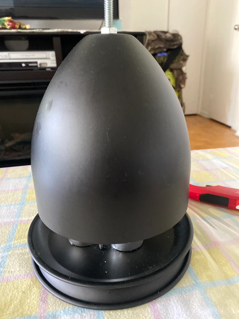 Black Lamp Shade Base with Metal Threaded Rod