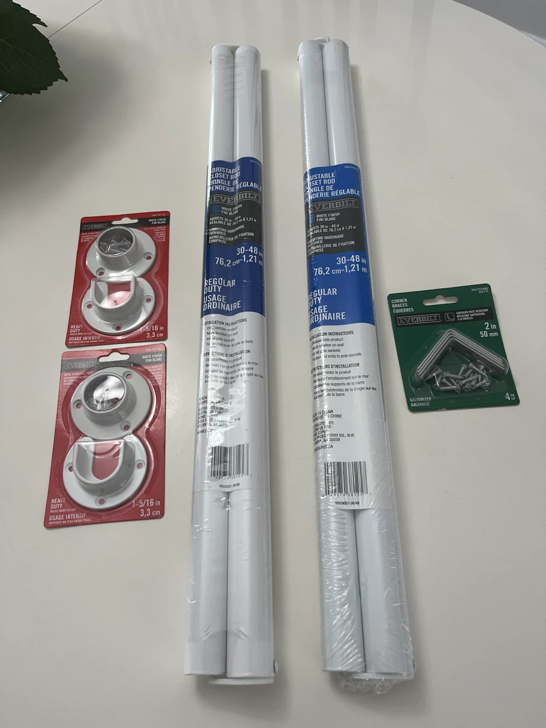 Everbilt Closet Rods and Sockets Kit