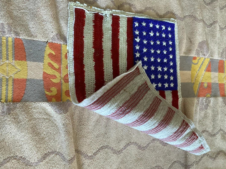 11-1/2” X 8” Handmade American flag beaded patch - photo 2