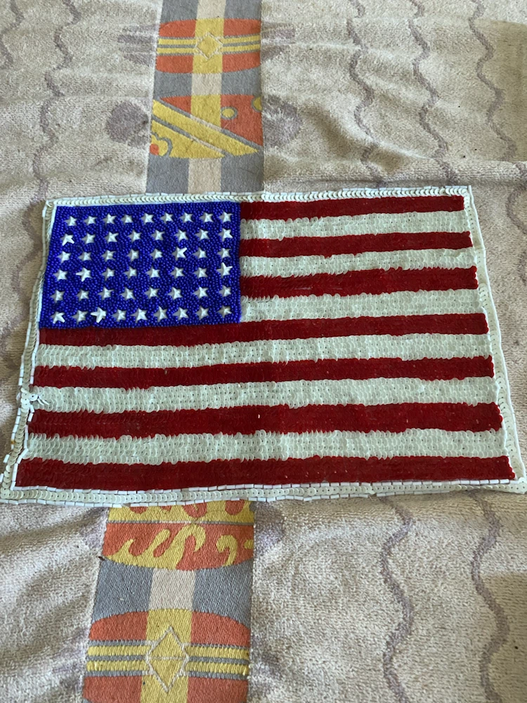 11-1/2” X 8” Handmade American flag beaded patch - photo 5