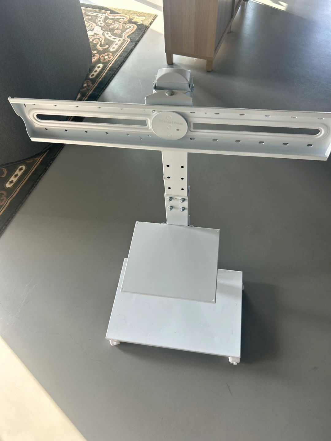 White Rolling TV Stand with Shelves