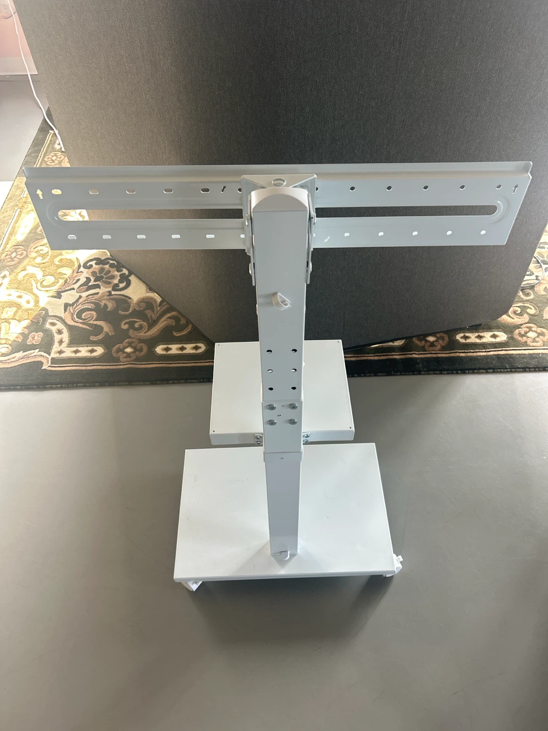 White Rolling TV Stand with Shelves - photo 3