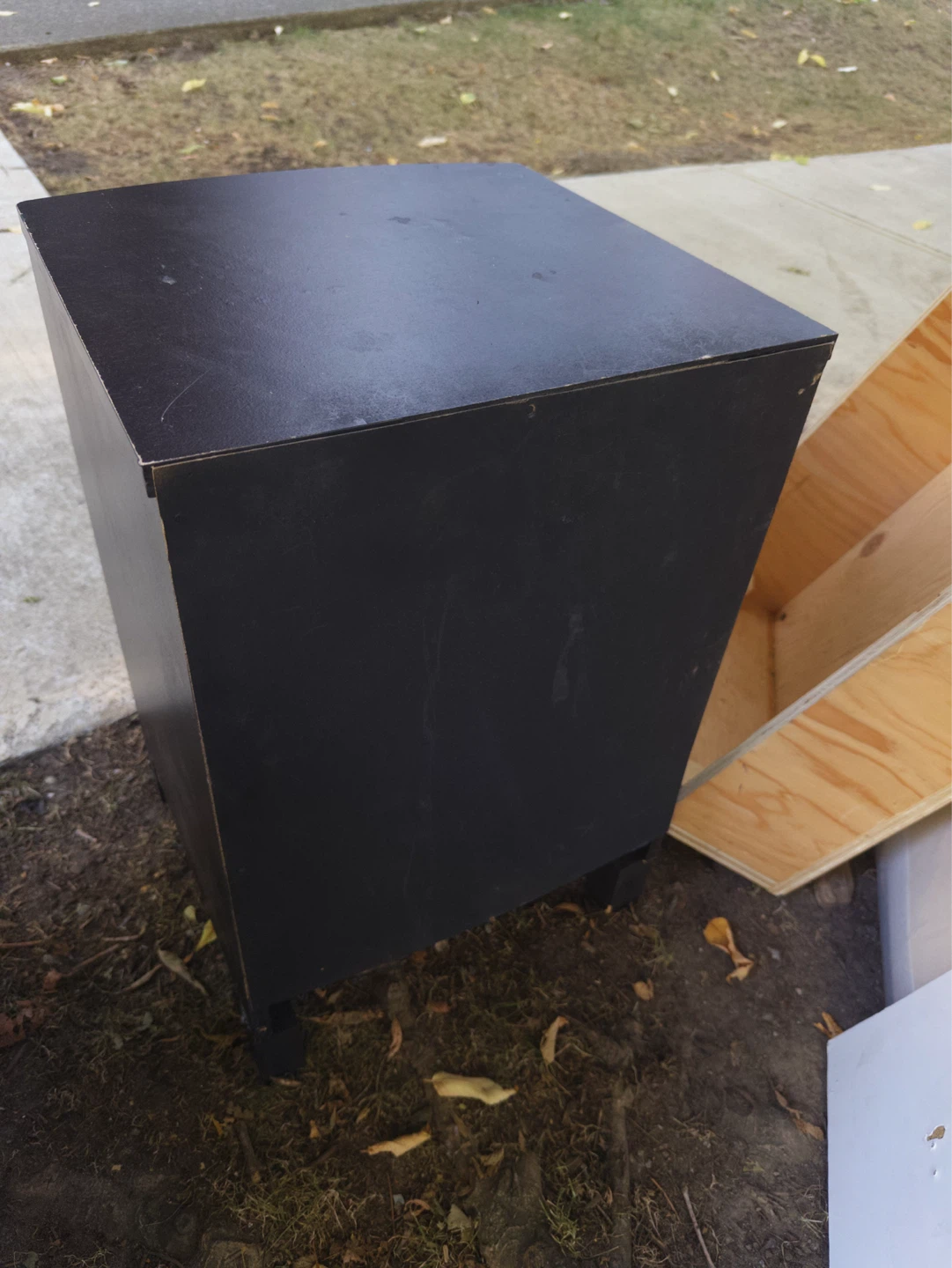 Black Nightstand With Drawer - photo 2