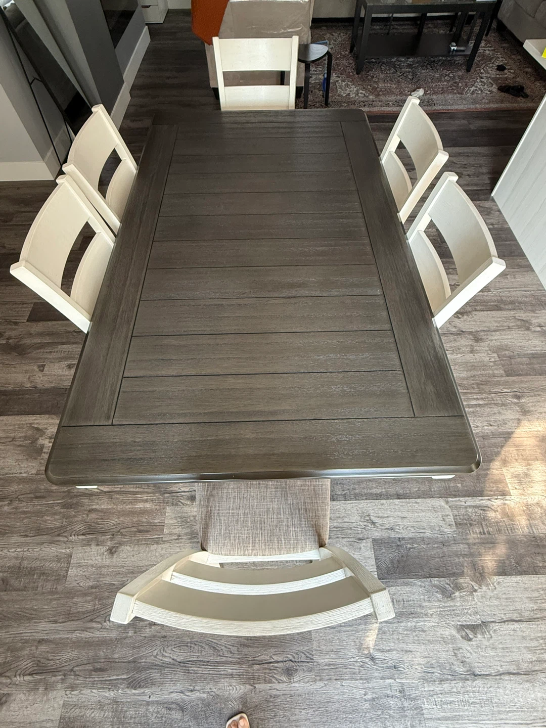 The Brick Dining Table with 6 Chairs – Excellent Condition