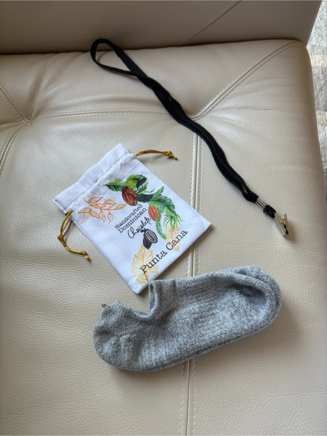 Cloth pouch, Grey Socks and lanyard