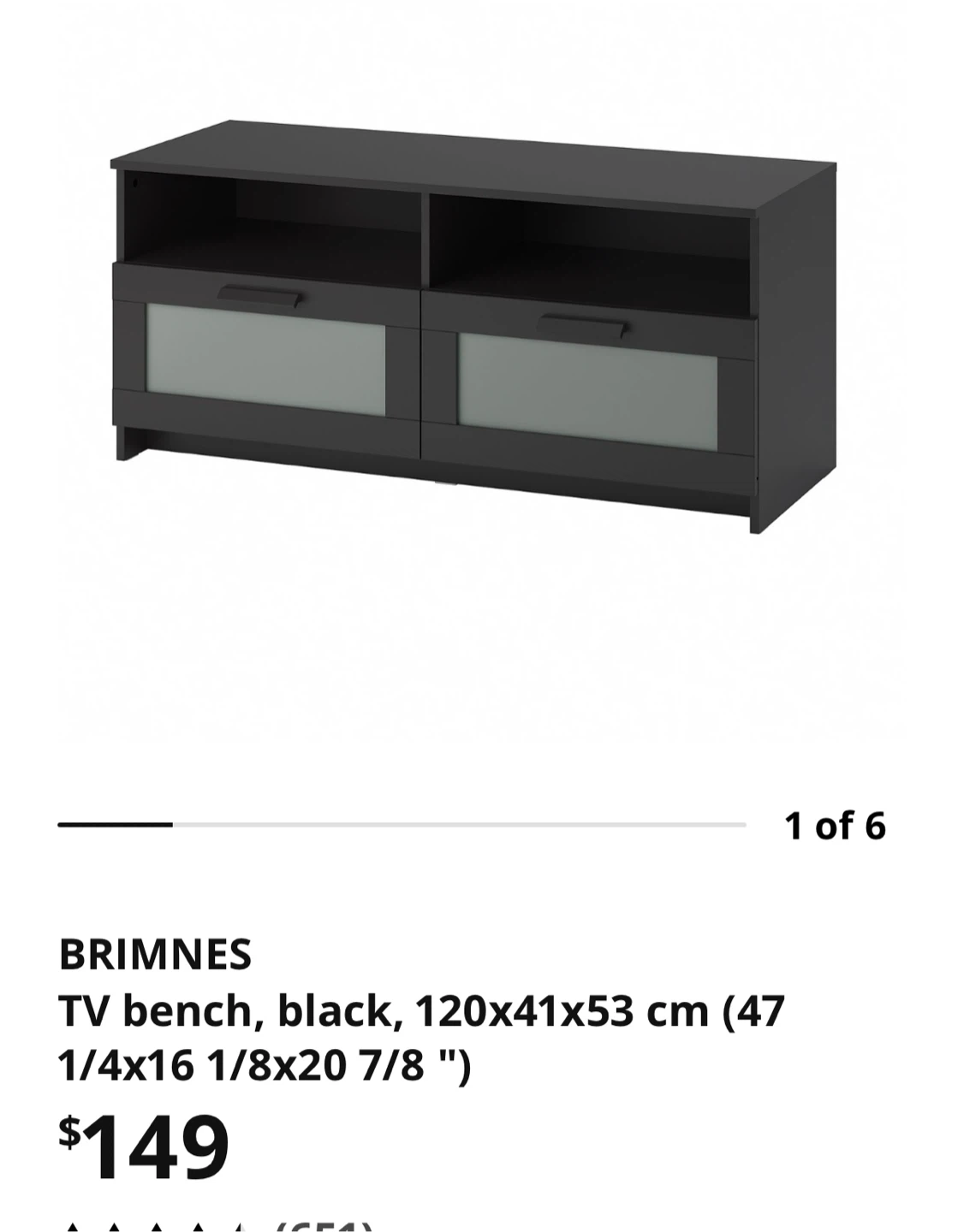 IKEA BRIMNES TV Bench - Black - photo 5