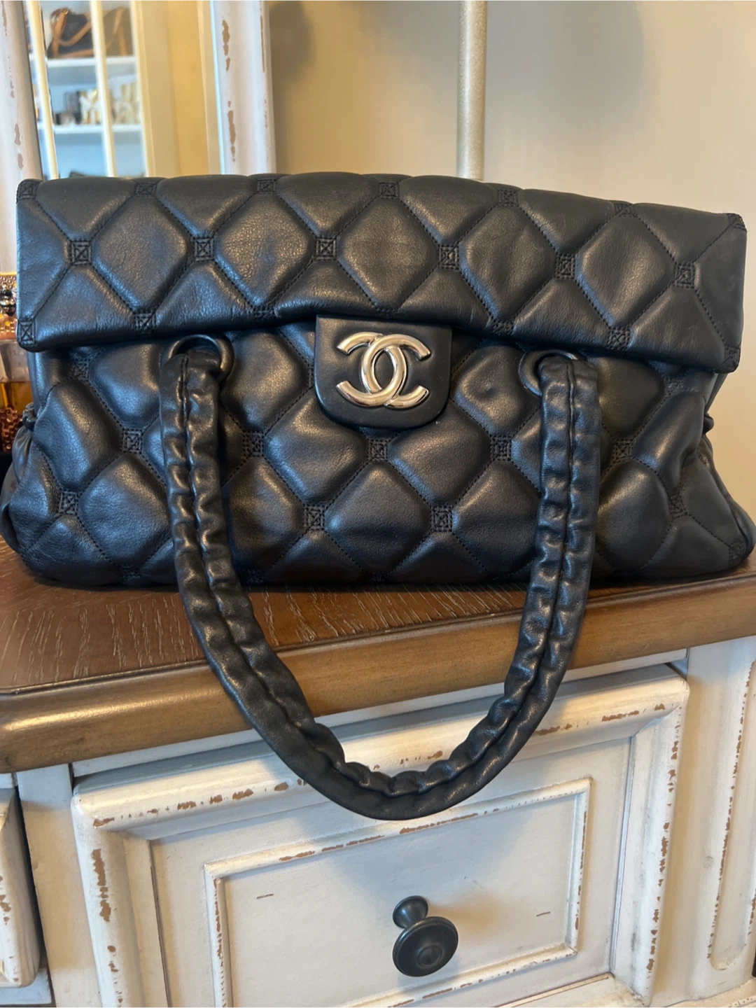 Black Quilted Leather Chanel Handbag