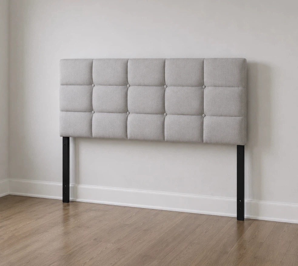 New Queen Size Light Gray Bordeaux Upholstered Headboard - photo 3